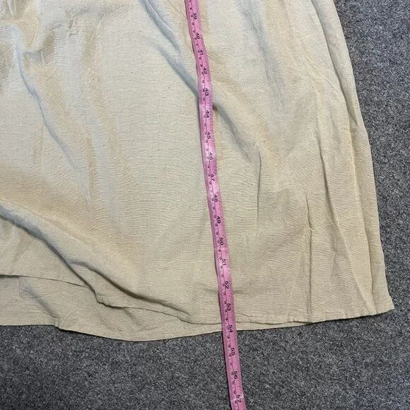 Sim & Sam Beige Halter Midi Dress Rayon & Linen Milkmaid Style Size M - Picture 6 of 6